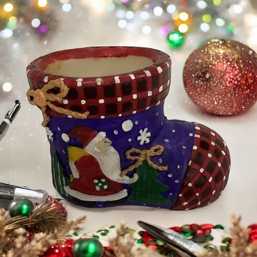 Vintage Sterling Christmas Stocking Tea Light Candle Holder